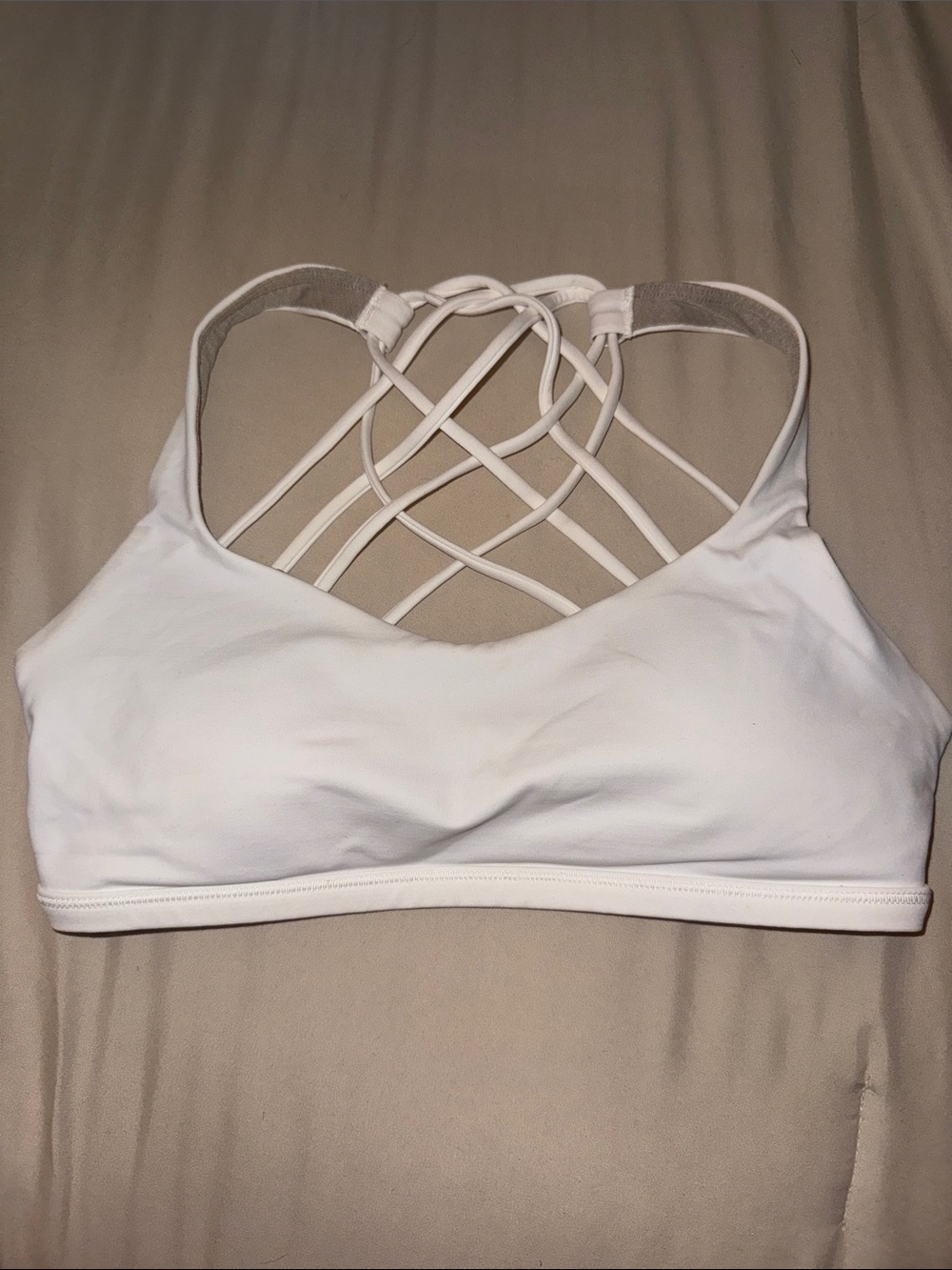 Lululemon White Strappy Sports Bra Size 4